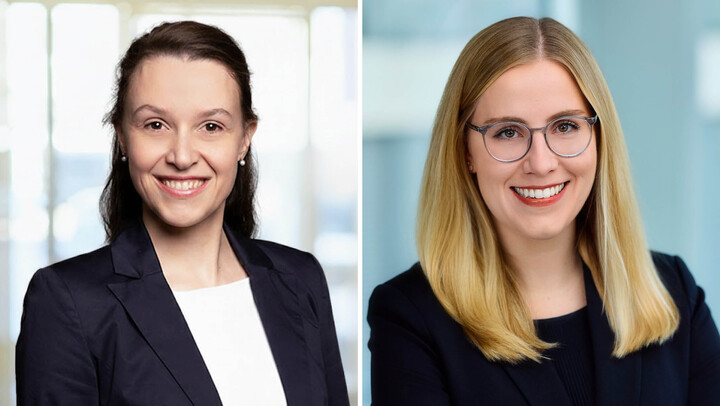 Links: Vera Vogel, ; Rechts: Jette Völker. Beide tragen schwarze Oberteile und lächeln..