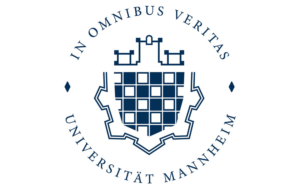 Das Siegel der Universität Mannheim mit dem Motto "In In omnibus veritas suprema lex esto". 