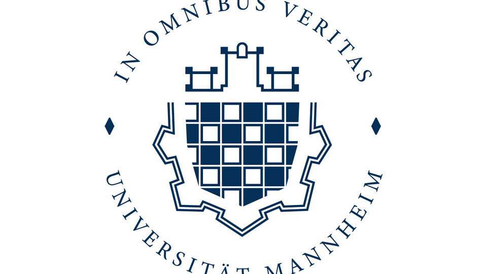 Das Siegel der Universität Mannheim mit dem Motto "In In omnibus veritas suprema lex esto". 