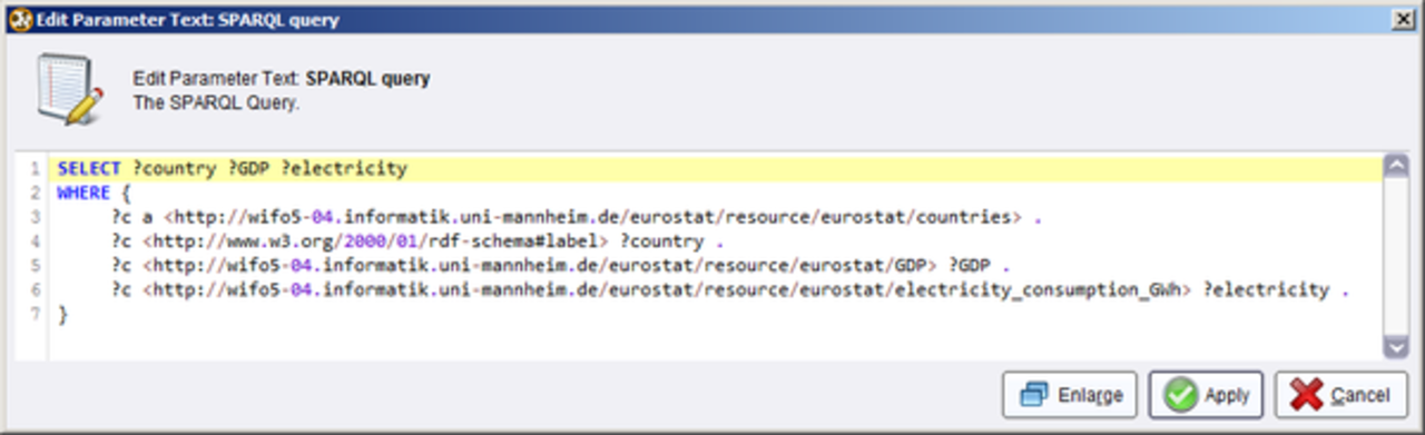 Defining a SPARQL statement
