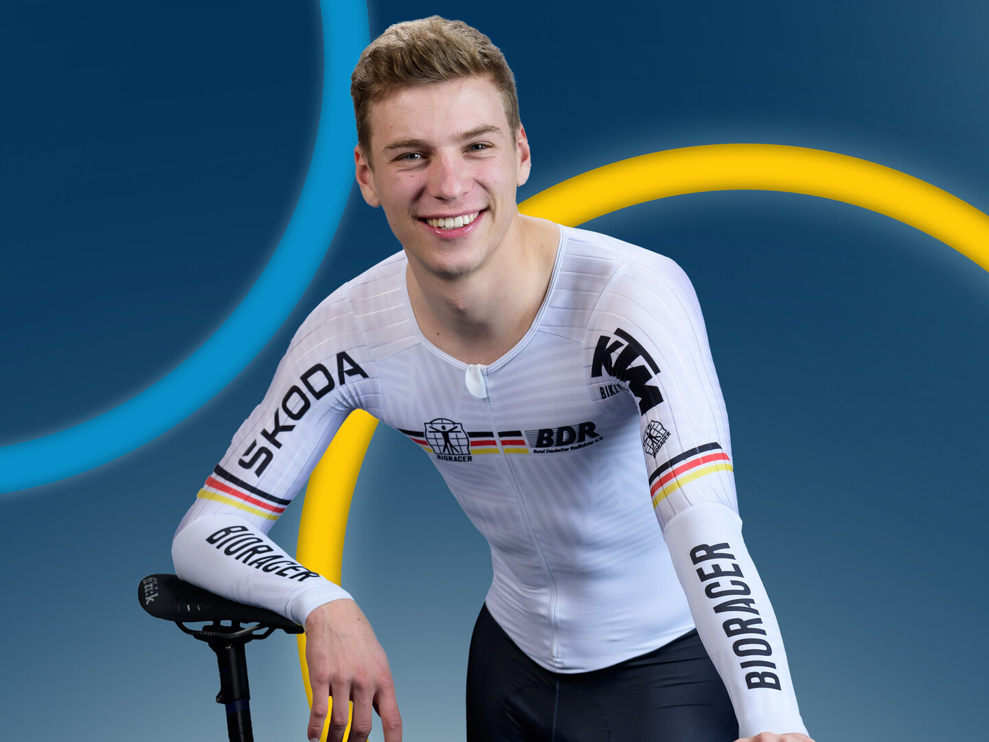 Tobias Buck-Gramcko, Bahnradfahrer, mit seinem Rad