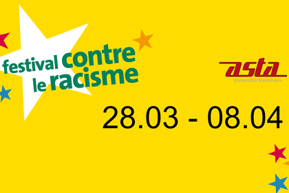 festival contre le racisme am 28.03. bis 08.04.2022. Logo von asta Universität Mannheim.