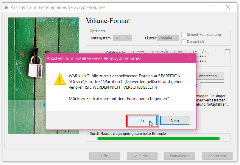 Screenshot Sicherheitsabfrage