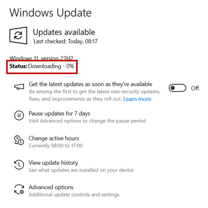 Screenshot to illustrate the written instructions.