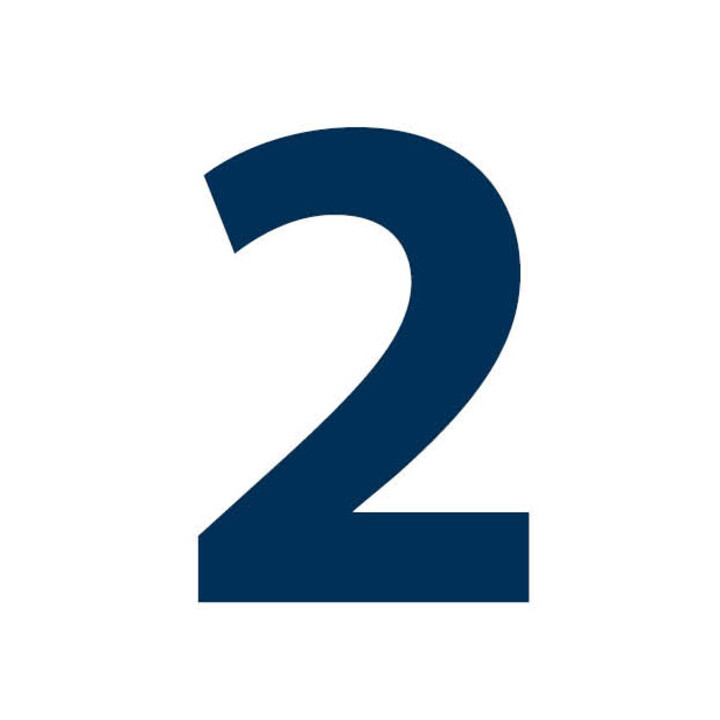 The number "two" can be seen in blue on a white background.