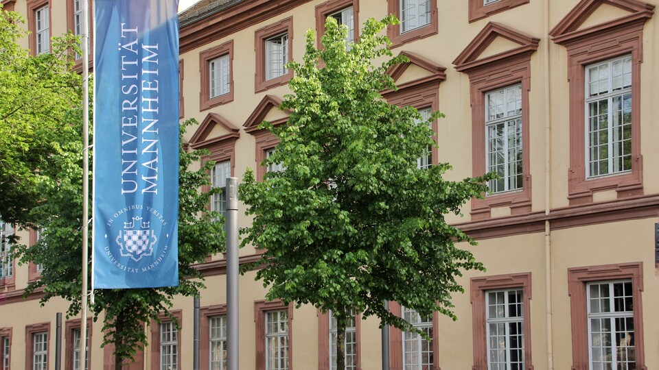 Fahne und Baum vor dem Schloss