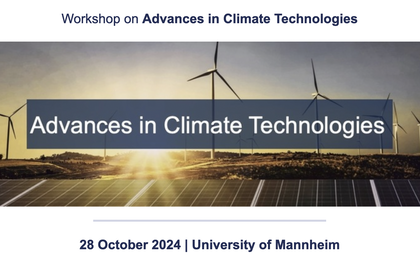 Title page of the presentation for the Workshop on Advances in Climate Technologies, which will take place on 28 October 2024 at the University of Mannheim.
