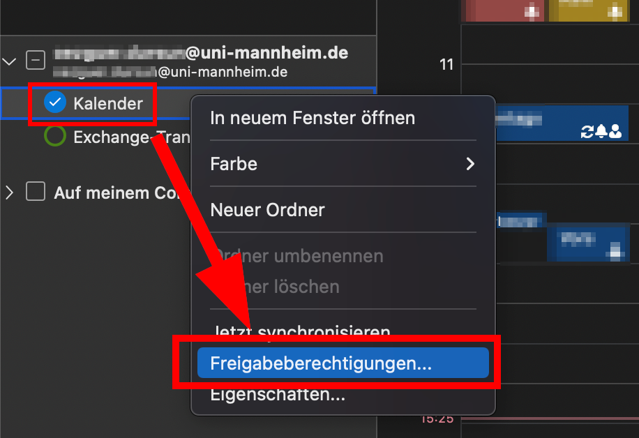 Freigabeberechtigung in Outlook