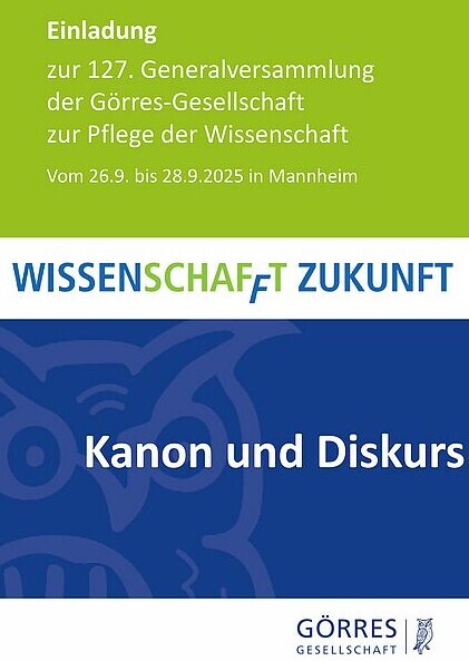 Cover des Programms der 127. Jahrestagung der Görres-Gesellschaft 2025 in Mannheim