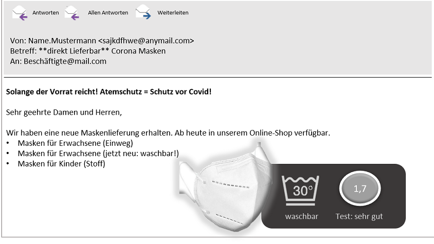 Screenshot einere Phishingmail