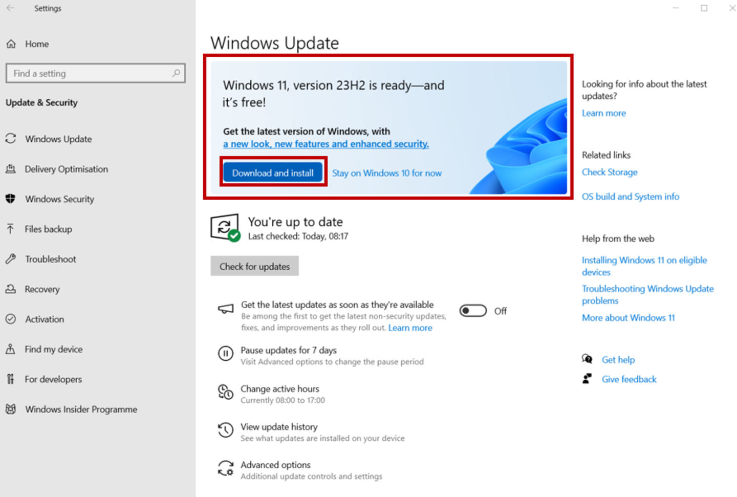 Screenshot to illustrate the written instructions.