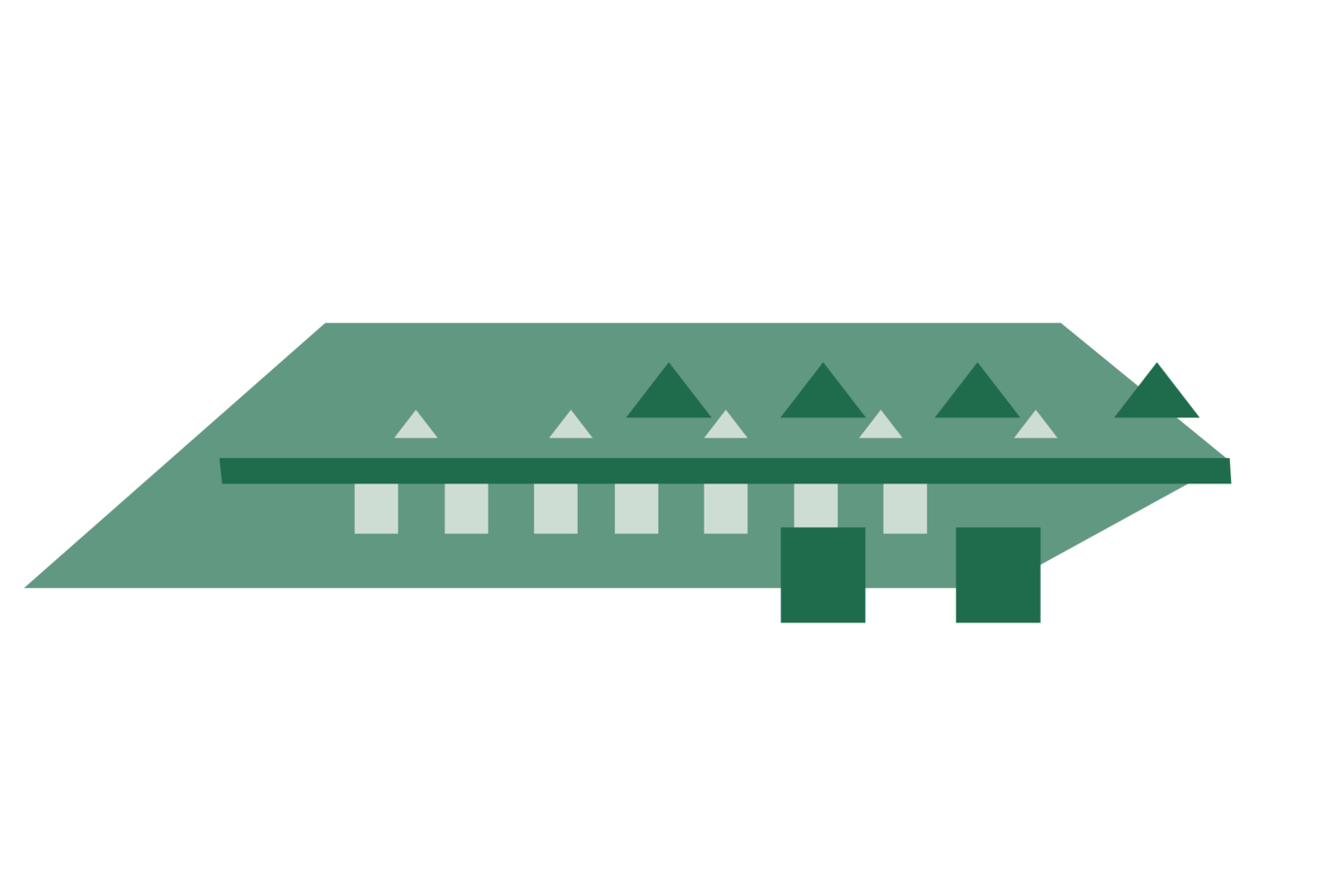 A green part of the roof. The various colorful illustrations are the components of a colorful Mannheim Schloss.