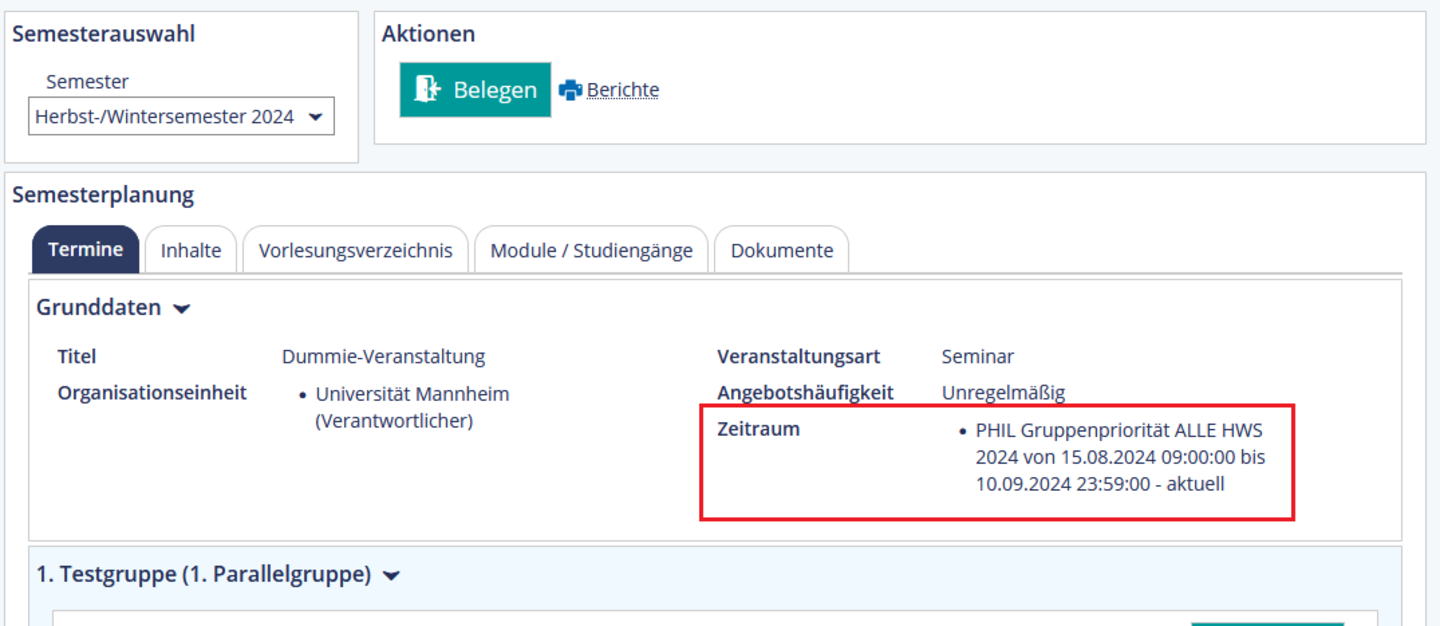 Screenshot zur Veranschaulichung
