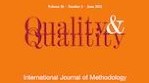 Logo of Quality and Quantity. Red letters on an orange background