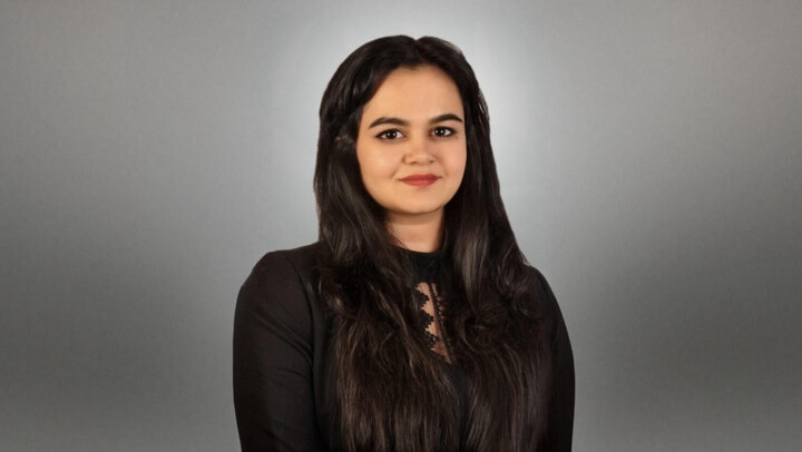 Shaurya Sharma. She is wearing a black blouse.