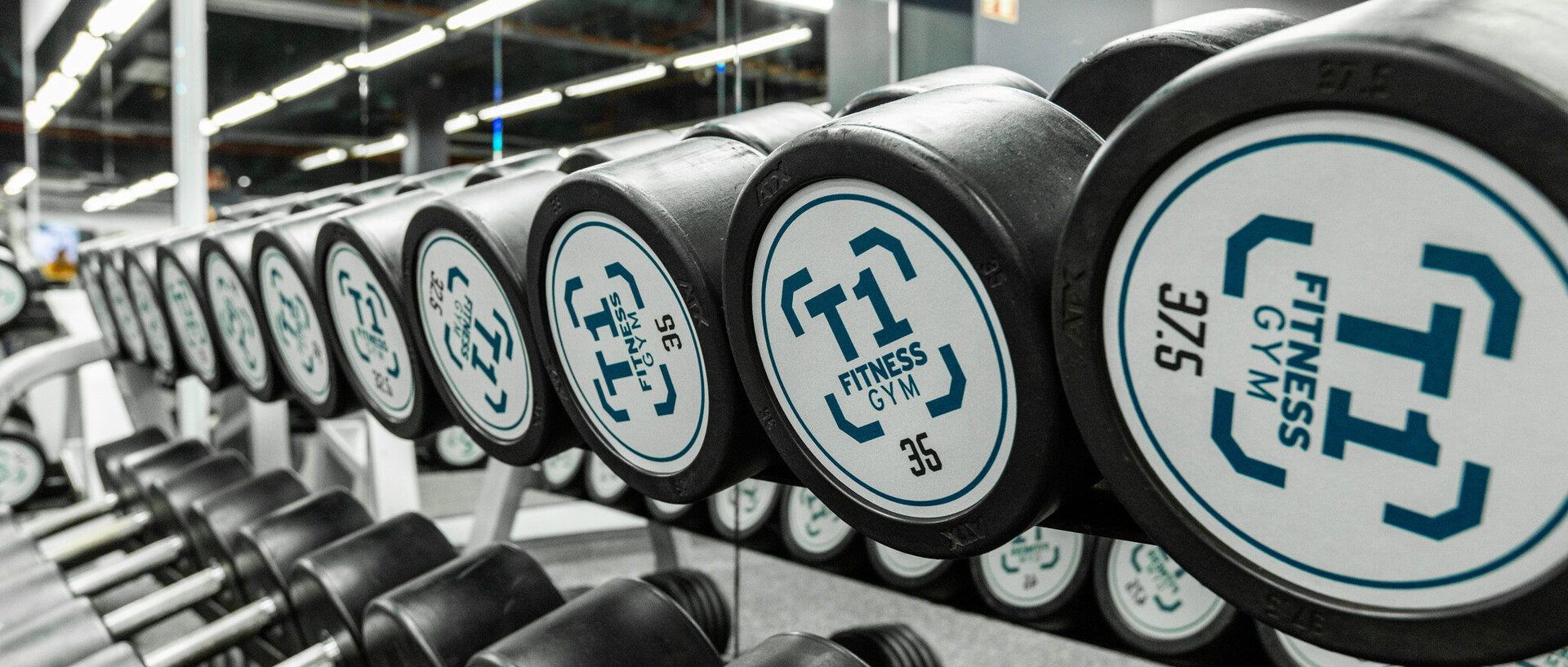 Kurzhantelständer im T1 Fitnessstudio