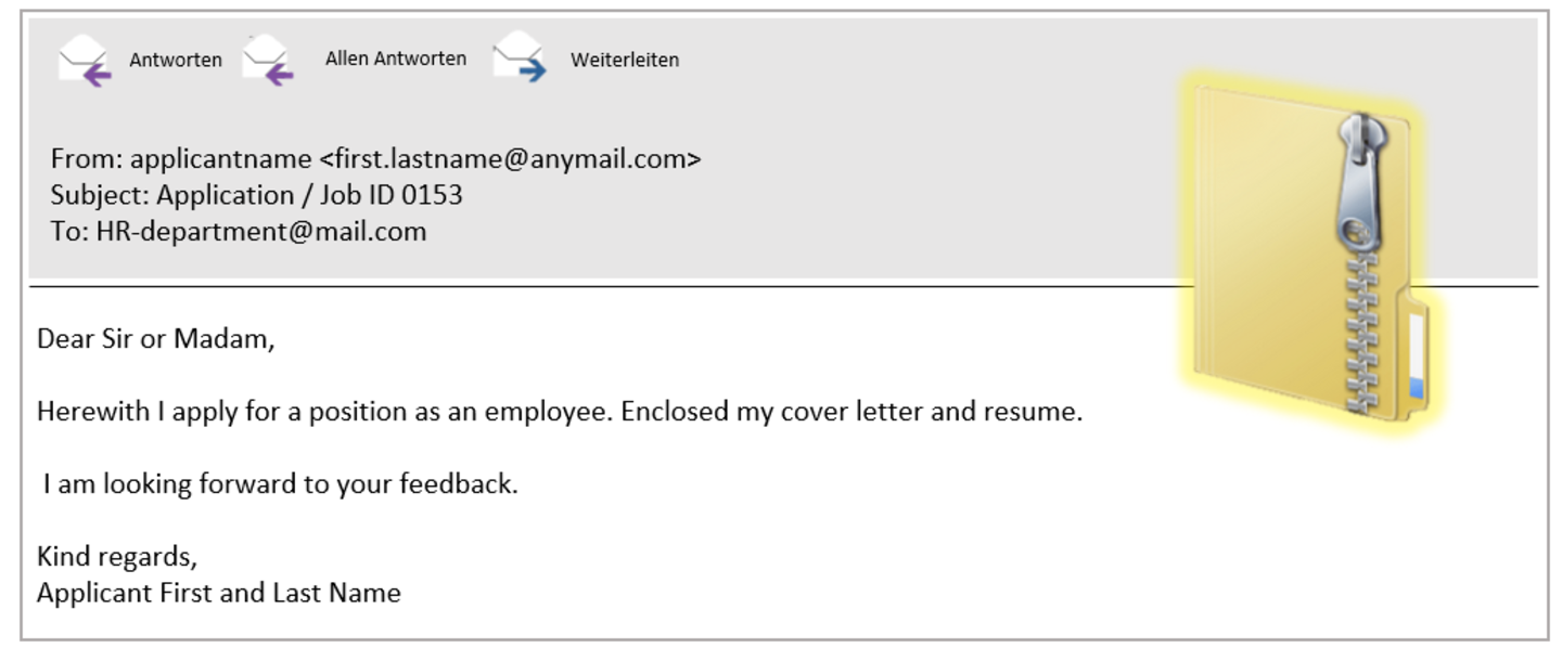 Screenshot einer Phishingmail