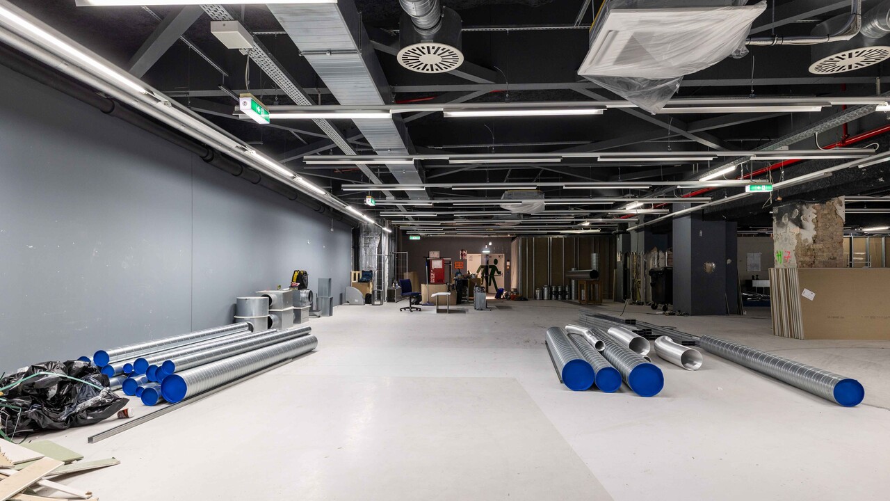 Innenaufnahme der Baustelle des T1 Fitnessstudios
