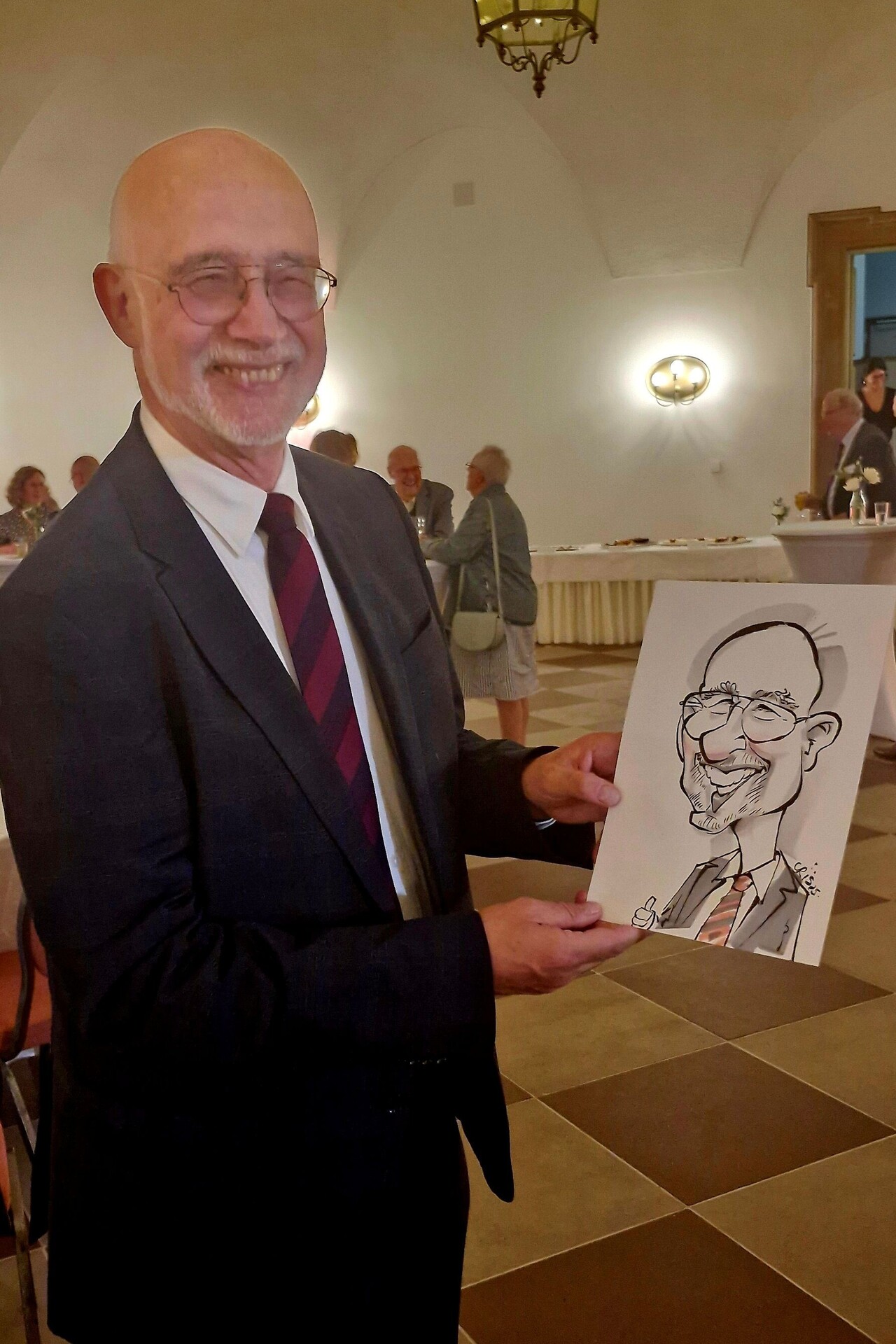 Herr Dr. Puhl mit seiner Karikatur