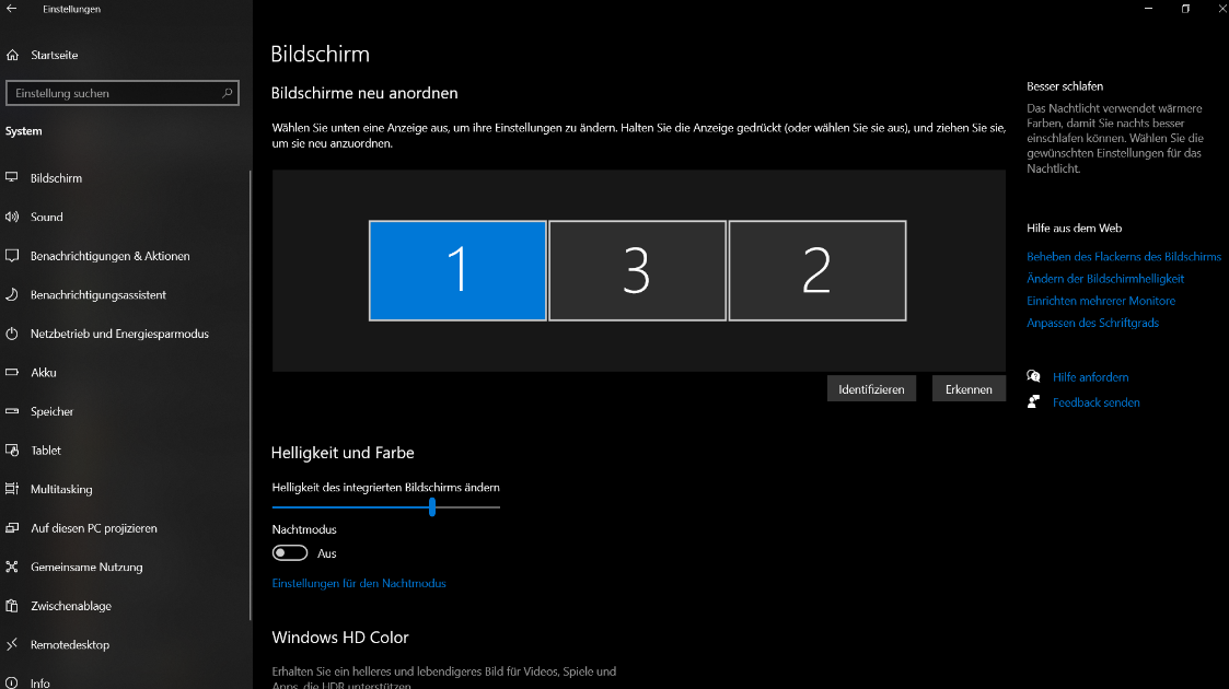 Setting the screen brightness on Windows