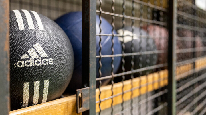 Ballschrank mit Medizinbällen