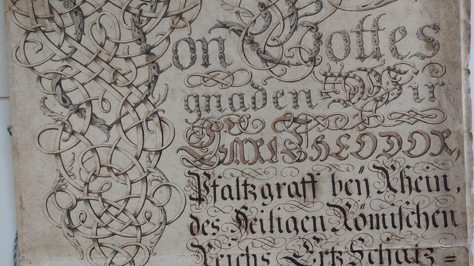 Ausschnitt aus einer Urkunde des 18. Jahrhunderts